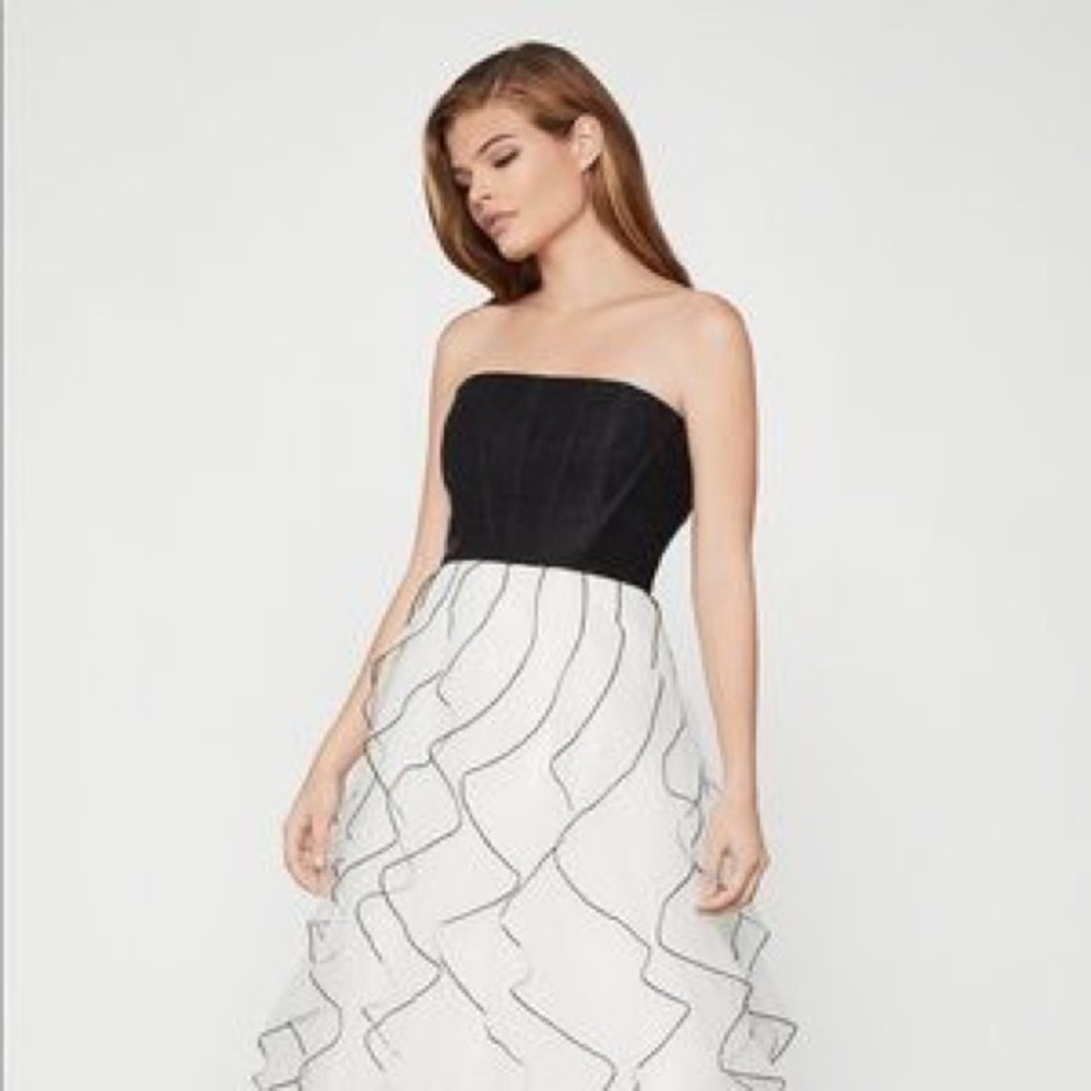 BcbgMaxazria Strapless Midi Tulle Dress Size 10